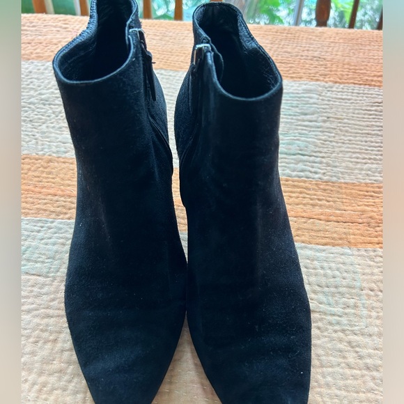 Prada Italy mini boot is blk suede side zip sz 8.5 heel 2.5” as new. Lovely - Picture 1 of 6